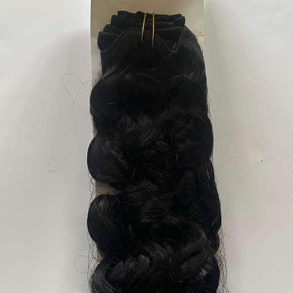 22" Clip-In Hair Extensions 120g Water Wave Natural Black 1B - Picture 3 of 3